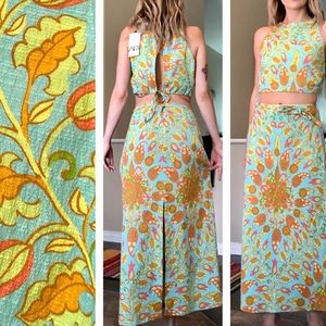 Zara Boho Print Maxi Skirt ( matching crop top available separately )